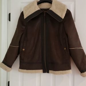 Women Faux Fur  aviator jacket